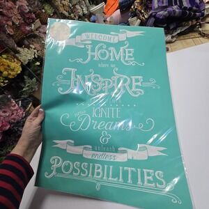 "Welcome Home" Chalk Couture Transfer Stencil Sz E RETIRED 18"X24 DIY Crafting